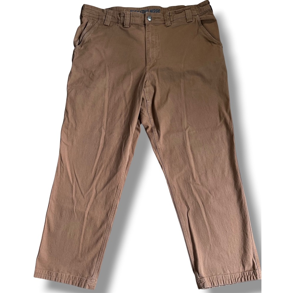 Duluth Trading Co Flex Fire Hose Brown Work Pants Mens 40x30 Standard Fit Canvas